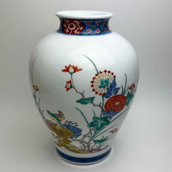 楽天市場】酒井田柿右衛門（十三代） 「錦 菊鳥文 花瓶」 共箱 : 小野画廊