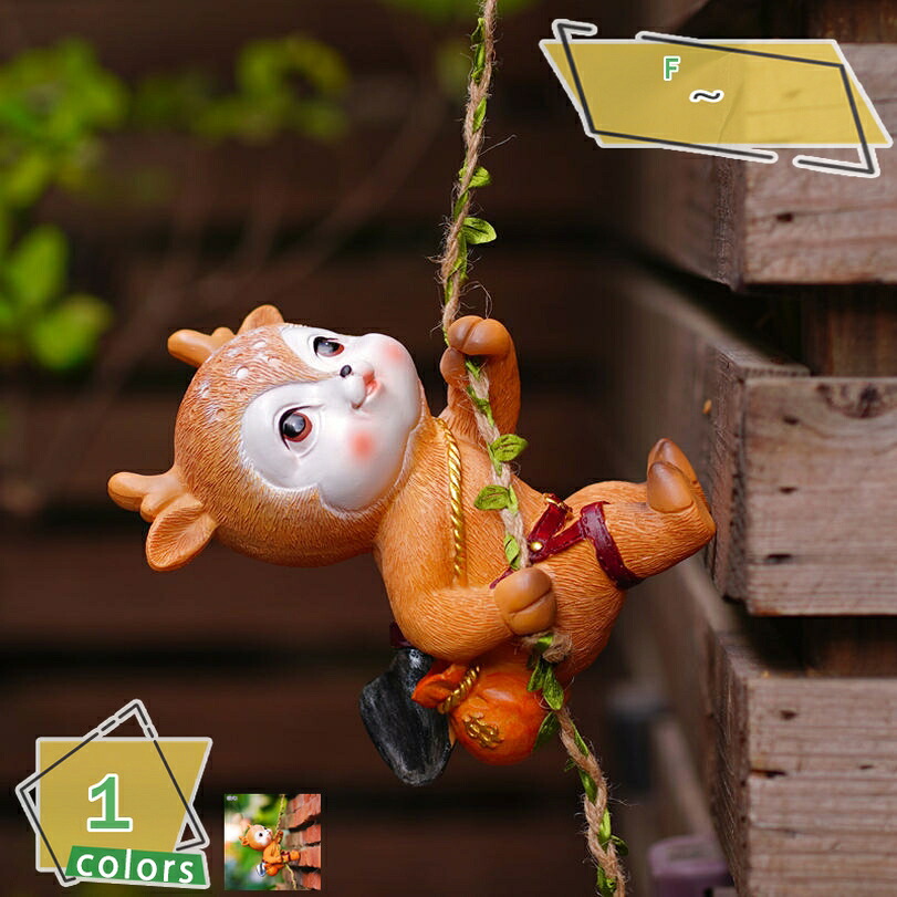 1000円OFFクーポン 置き物 屋外装飾 オーナメント ガーデニング置物 おしゃれ インテリア 可愛い 動物 カントリー雑貨 鉢飾り オブジェ 花壇の置物 マイクロ風景飾り 庭に置く ガーデンオブジェ 鹿 オブジェ 樹脂 ガーデンオーナメント RaogtCYU