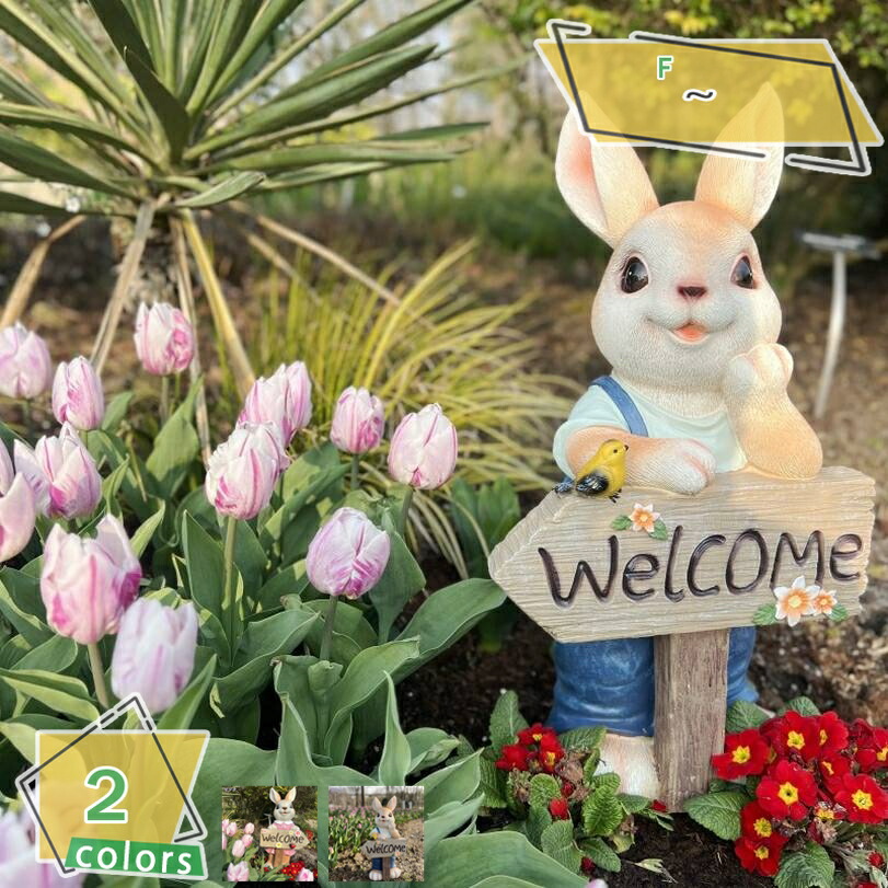 うさぎ 彫像 置物 ガーデン雑貨 かわいい 動物 オブジェ インテリア ガーデニング 屋外 オーナメント 装飾 オブジェ 庭 玄関 雑貨 飾り プレゼント 園芸 置き物 アウトドア 庭 デコレーション 防水 耐久 ギフト RaogtCYU