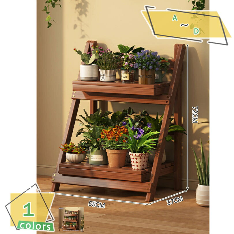 1000円OFFクーポン フラワースタンド ガーデンラック 園芸 鉢スタンド 折り畳み 木製 植物棚 植物スタンド 植木鉢台 観葉植物 軽量 タンド 園芸ラック ガーデニング 庭 花置きスタンド ハシゴ フラワーラック|サイバーショップ01