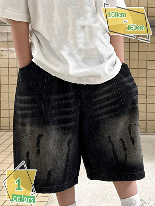 デニムショートパンツ ボトムス 半ズボン キッズ 子供服 ハーフパンツ 男の子 女の子 小学生 中学生 ファッション ジュニア 大人っぽい 夏 キッズデニム ショーツ ジーパン RaogtCYU