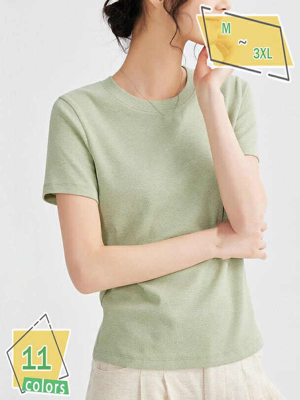 1000円OFFクーポン カットソー レディース 無地 tシャツ インナー ティーシャツ 半袖 トップス 夏服 日常 ストレッチ 通気 旅行 アウトドア おしゃれ ゆったり 大きいサイズ Tシャツ ファッション 普段 体型カバー 履きやすい カジュアル RaogtCYU｜サイバーショップ01