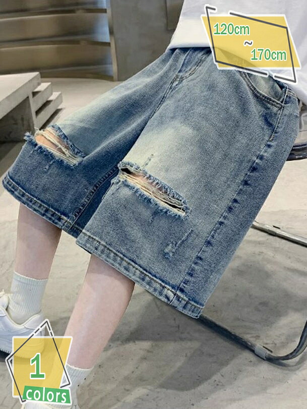 1000円OFFクーポン デニムパンツ 男の子 女の子 ジーンズ デニム ハーフパンツ キッズ用 こども服 ダメージ ジーンズ デニム 子供服 ジュニア ボトムス RaogtCYU