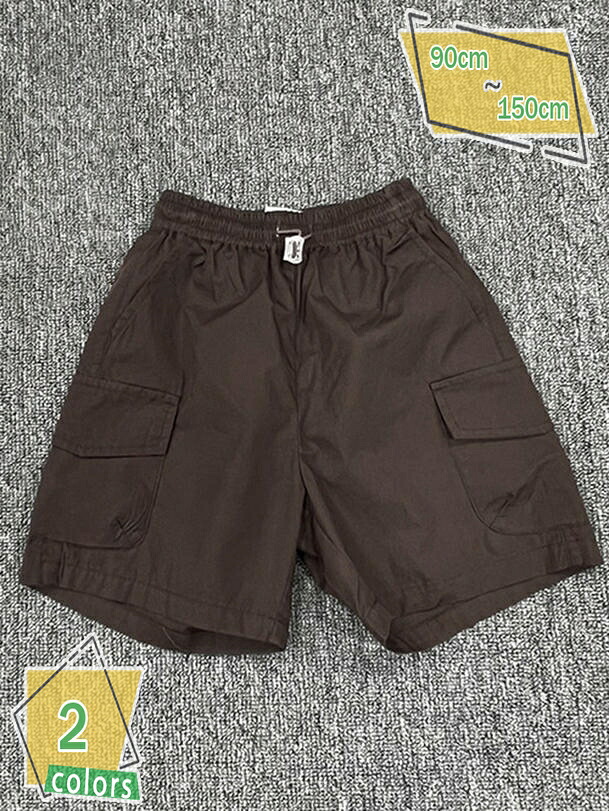 1000円OFFクーポン ハーフパンツ キッズ ジュニア 男の子 ボーイズ ボトム 5分丈 短パン カーゴパンツ 無地 シンプル おしゃれ ショーパン ポケット ウエストゴム カジュアル RaogtCYU