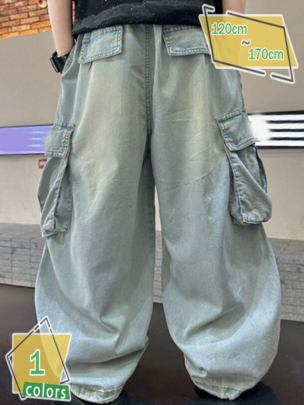 カーゴパンツ 子供服 キッズ 男の子 女の子 薄手 デニムパンツ ロング 長ズボン ボトムス 普段着 通学着 ウエストゴム RaogtCYU