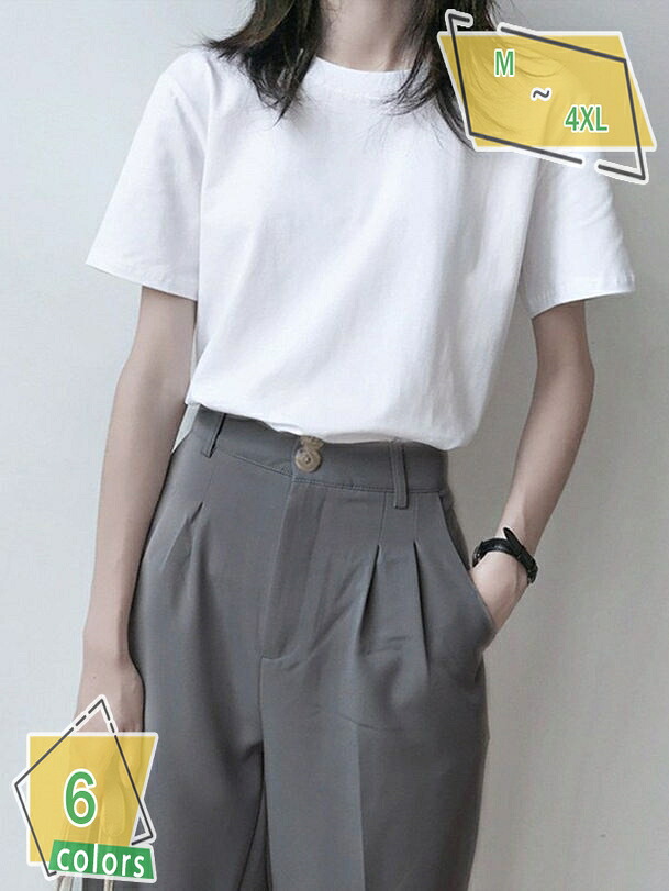 レディース tシャツ 半袖 無地 タイト かわいい ゆったり ゴルフ 綿 吸汗 テニス バトミントン スポーツ 女子 ストレッチ カジュアル きれい 夏 白 黒 薄手 柔らかい 肌触り アウトドア プレゼント ルームウェア リラックス RaogtCYU
