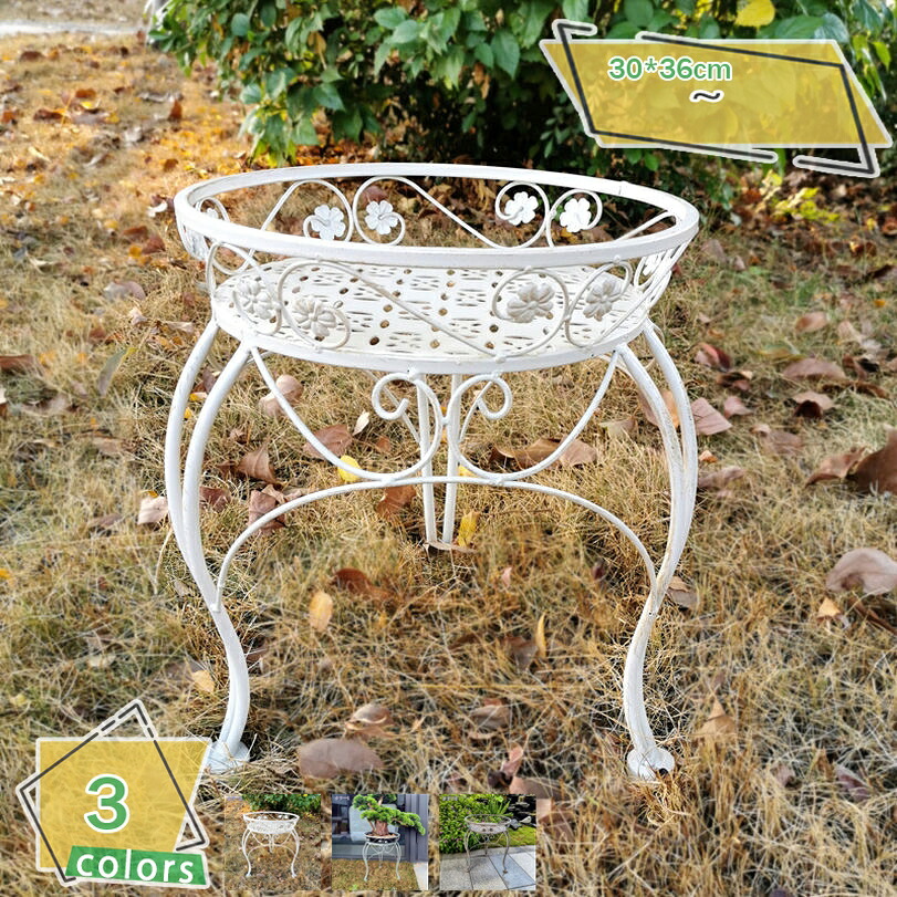 プランター スタンド 高さ36cm フラワースタンド ガーデニング用品 花台 鉢置き 園芸 鉢台 庭 ベランダ テラス エントランス ガーデニング 通気性 害虫予防 水はけ 植木鉢のレイアウトに アンティークな風合いのフラワースタンド 屋外 アイアン RaogtCYU 14,304円
