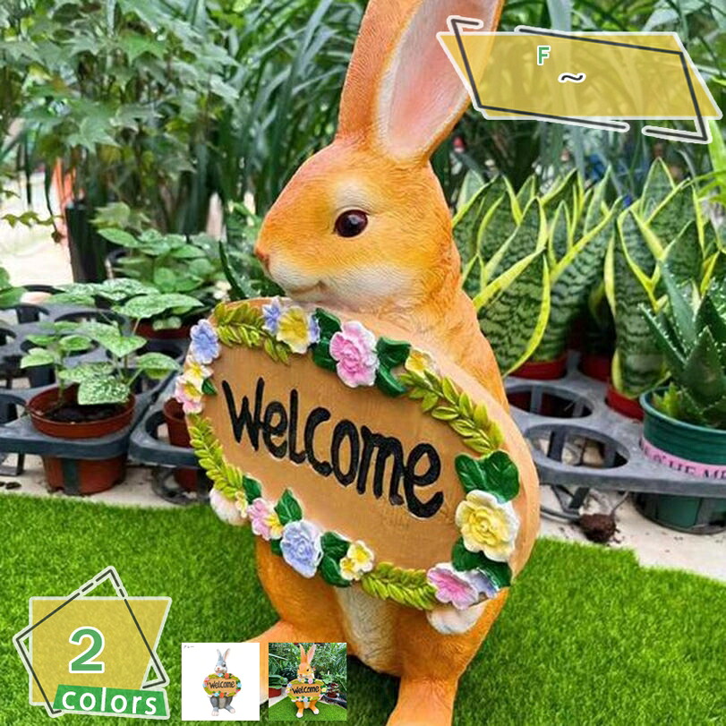 ガーデニング 置物 ラビット オーナメント おしゃれ かわいい ガーデン 雑貨 ウェルカム welcome 動物 うさぎ 北欧 ガーデン 庭飾り インテリア ウサギ 兎 庭 ガーデンオブジェ 置き物 室内飾り うさぎ置物 癒し プレゼント RaogtCYU