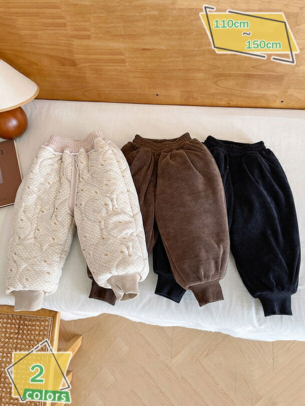 1000円OFFクーポン 中綿パンツ 男の子 コーデュロイ 防寒パンツ 暖かい キッズ 子供服 ウエストゴム こども服 ズボン ボトムス あったか 無地 通園 通学 小学生 ジュニア 普段着 カジュアル RaogtCYU