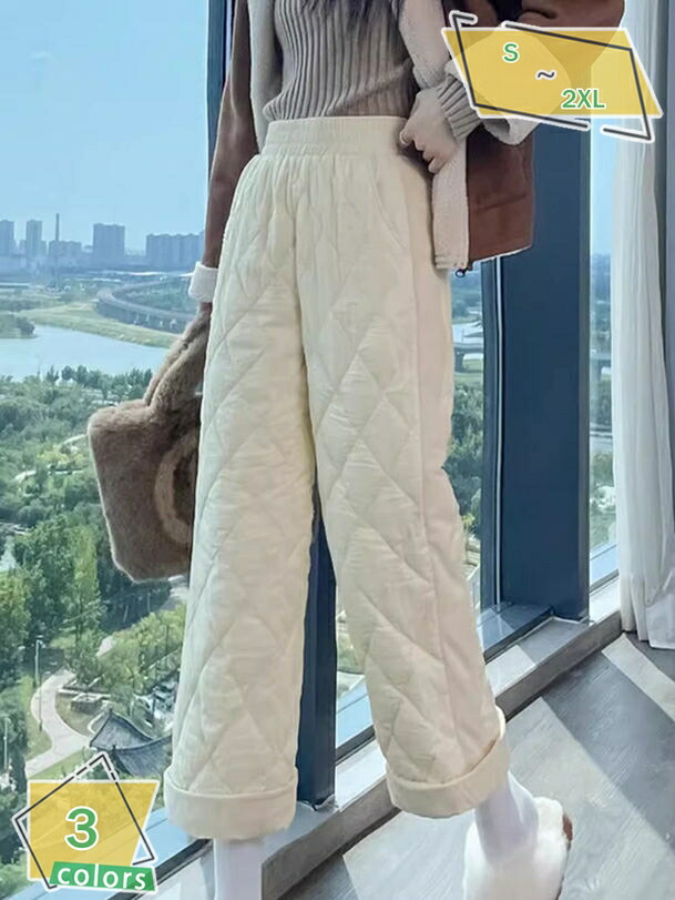 ダウンパンツ レディース キルティング ワイド ズボン ボトムス 暖かい 防風 防寒 羽毛 ボトムス 冬 暖かい パンツ 防寒着 ダウン ズボン おしゃれ RaogtCYU