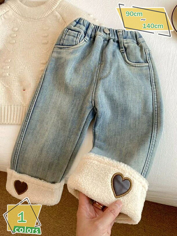 デニムパンツ 裏起毛 ワイドパンツ ジーパン Gパン 10分丈 子供服 ベビー 女の子 子供服 赤ちゃん 秋 冬 ズボン ウエストゴム RaogtCYU