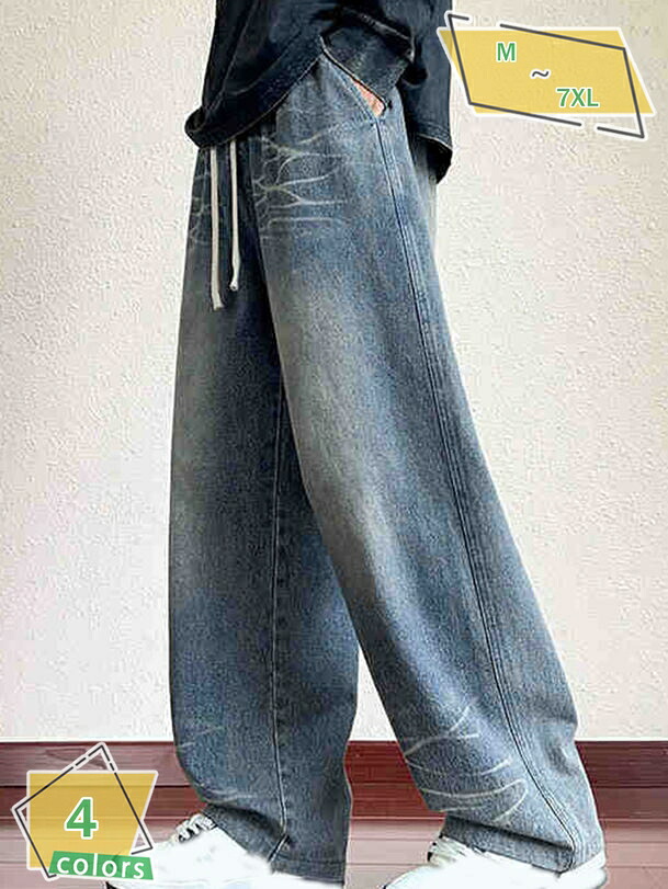 500円OFFクーポン デニム パンツ メンズ ストレート ジーンズ Gパン デニム ストレートパンツ 脚長 20代 30代 40代 ズボン ゆったり 穿きやすい ウエスト ゴム RaogtCYU