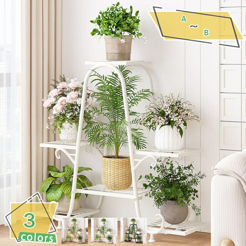 500円OFFクーポン フラワースタンド アイアン タンド 鉢植え スタンド 園芸ラック フラワーラック 花台 植物棚 盆栽棚 ガーデンラック 屋外/室内 観葉植物棚 植木鉢スタンド 花棚 植物スタンド 玄関 おしゃれ ブラック RaogtCYU