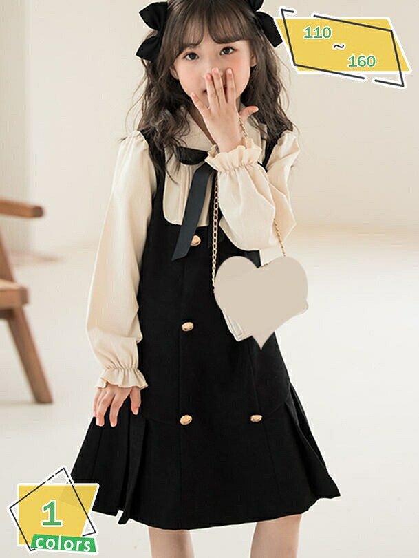 ガールズワンピース ラウンドネック 長袖 プリンセスドレス 女の子 可愛い カジュアル 子供服 無地 シングルワンピース 膝丈 春秋冬用 通園 パーディー 発表会 卒園式 入学式 フォーマルワンピース 春 秋 RaogtCYU