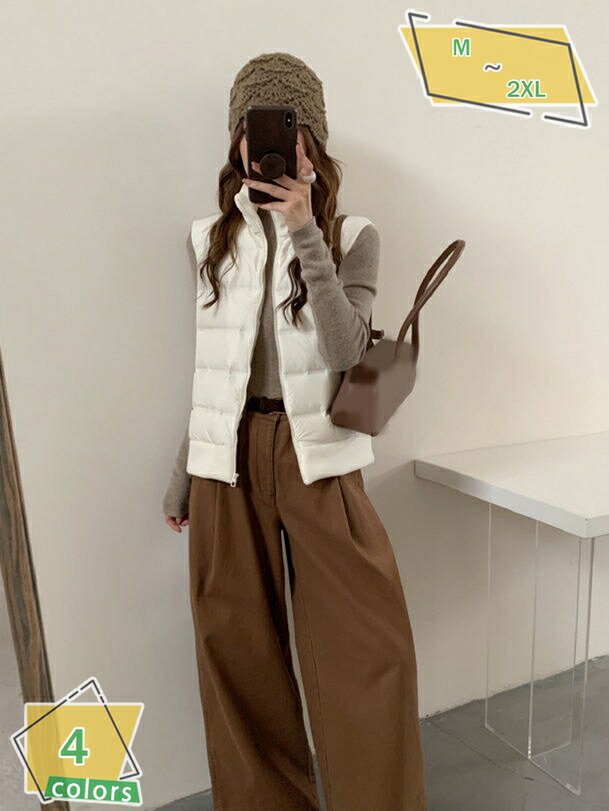 1000円OFF引き換え証 打ち倒す上衣 限りない 秋冬 写実的打ち倒す ハイネック ノースリーブ レディース 立ち襟 ジップアップ アウター 軽さ 生あたたかい あったか 防寒 保温 分かりやすい かっこ良い RaogtCYU トップス-ベスト・ジレ