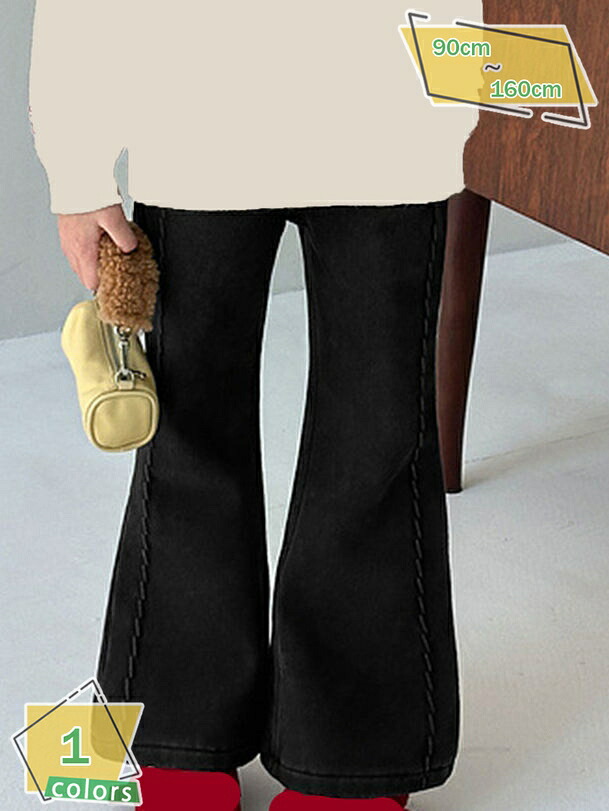 500円OFFクーポン 子供服 デニムフレアパンツ ブーツカット 裏起毛 パンツ ボトムス デニム ブーツカット キッズ 大人っぽい 春秋冬服 女の子 ダンス 可愛い ジーパン オシャレ 子供 RaogtCYU