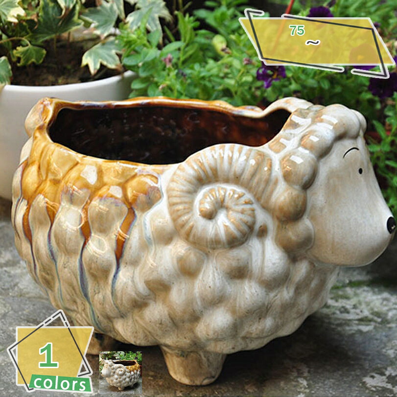 羊 植木鉢 おしゃれ 多肉植物 鉢 サボテン 観葉植物 可愛い ひつじ ガーデンオーナメント ヒツジ セラミック 大きいサイズ オシャレな置き物 ガーデニング雑貨 フラワーポット 多肉植物 庭の風景彫刻 サボテン鉢 癒しグッズ RaogtCYU