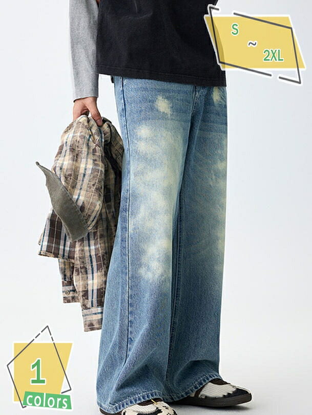 1000円OFFクーポン デニムパンツ メンズ ジーンズ ワイド ストレート パンツ ジーパン ボトムス デニムパンツ ジーパン ズボン カジュアル アメカジ RaogtCYU｜サイバーショップ01