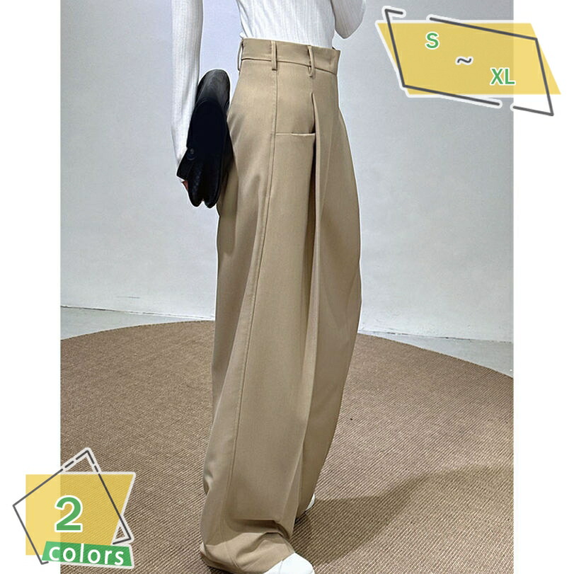 ワイドパンツ レディース タックワイドパンツ ボトムス パンツ ワイド スラックス ロング 美シルエット タックパンツ ハイウエスト 上品 きれいめ 美脚 おしゃれ ゆったり カジュアル 着痩せ 通勤 オフィス RaogtCYU