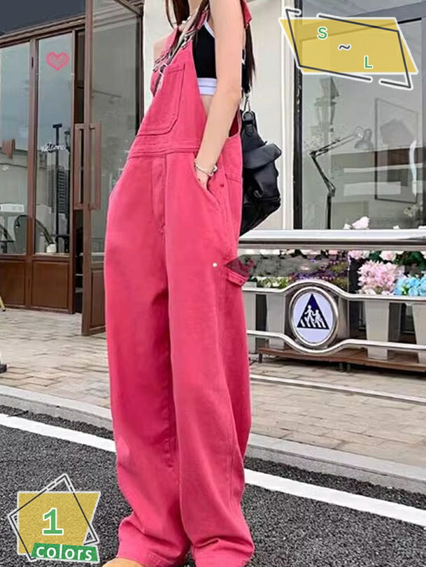 サロペット レディース デニム オーバーオール ワイドパンツ オールインワン パンツ ゆったり 体型カバー ストレートタイプ オールインワン サロペット ジーンズ 大人 カジュアル RaogtCYU 6,752円