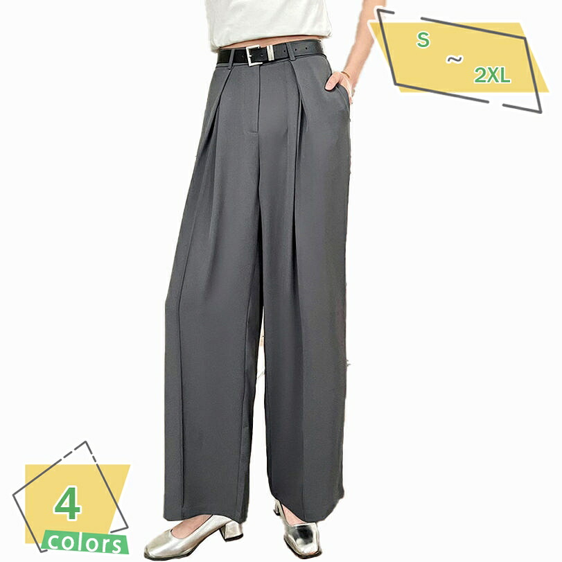 1000円OFFクーポン タック ワイドパンツ レディース 春 夏 秋 パンツ スラックス 通勤 ロングパンツ ワイドパンツ オフィス 通勤 ビジネス きれいめ RaogtCYU|サイバーショップ01