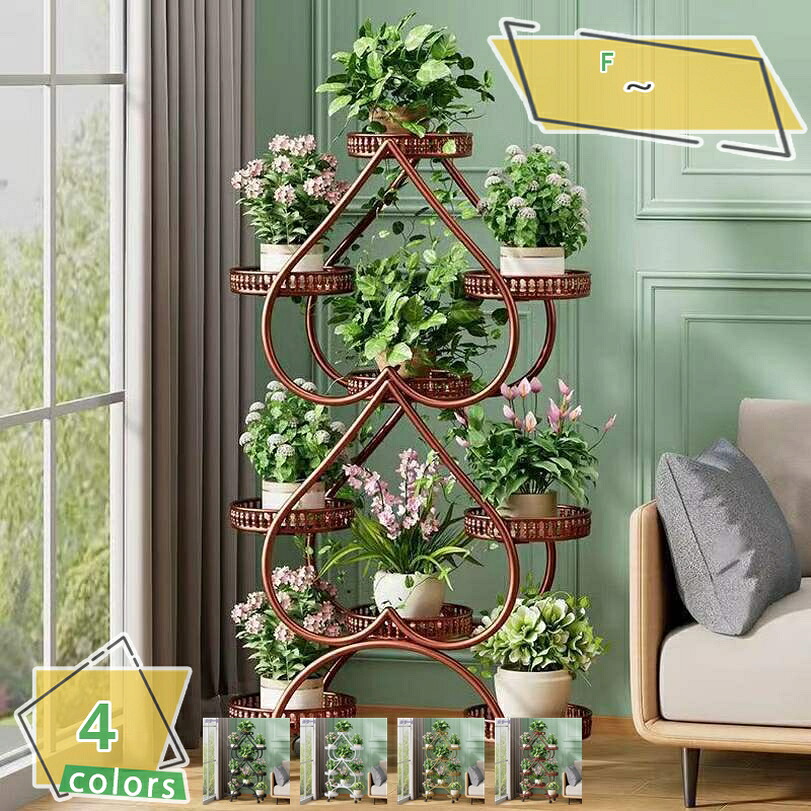 1000円OFFクーポン フラワースタンド 花台 プラントスタンド 多層 観葉植物 お しゃれ ガーデニング タンド 花棚6段 アイアン製 フラワーポットホルダー 室内 室外兼用 バルコニー 庭 リビング RaogtCYU｜サイバーショップ01