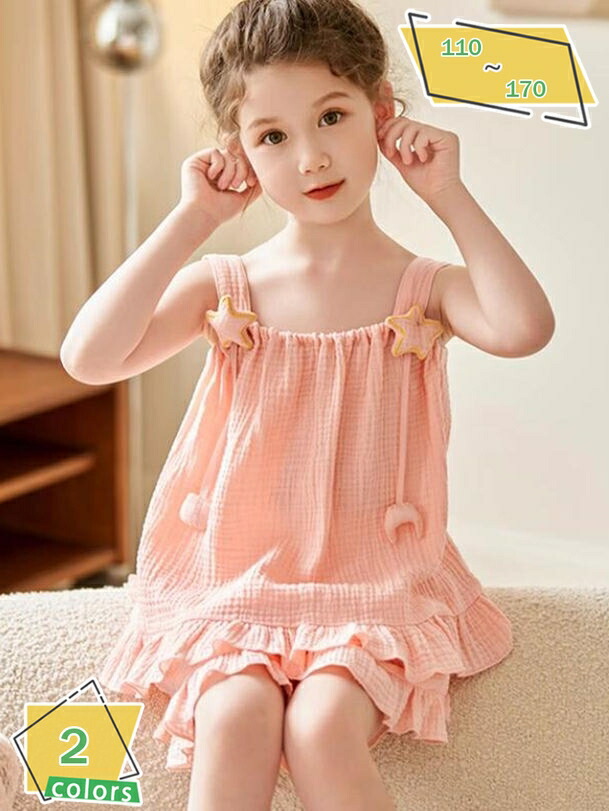 ルームウェア 子供服 キッズ パジャマ 上下セット 半袖 ショートパンツ ホームウェアセット 女の子 綿100 夏 ナイトウェア 苺柄 かわいい ガールズ部屋着 ジュニア 子供 寝間着 薄手 ゆったり カジュアル 普段着 通学 通園 RaogtCYU