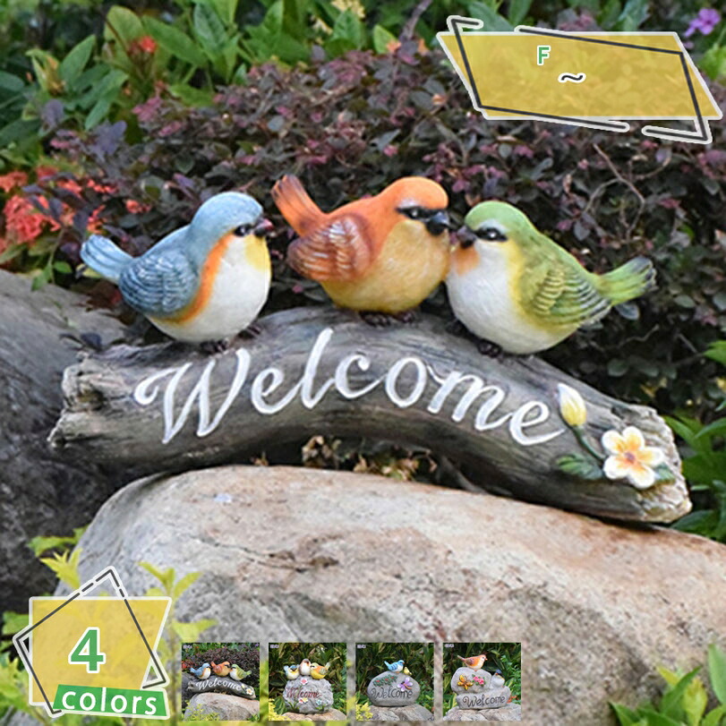 ガーデンオーナメント 通販 鳥 の 置物 置物 鳥 音センサー ガーデン