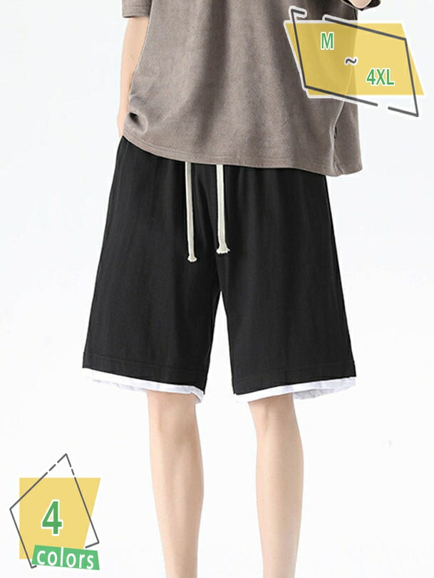 ハーフパンツ メンズ 半ズボン ショートパンツ ゆったり カジュアル コットン 夏服 快適 かっこいい ボトムス アウトドア 夏用 膝下丈 ひざ下丈 涼感 ルームウェア作業着 登山 普段着 ポケット付き RaogtCYU