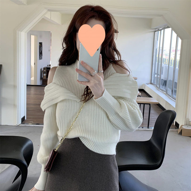 【白Ｌ】マルボン ゴルフ シグネチャー ニット カットソー セーター レディース S-LL】ほんのりショート丈 ふわふわフェザー ロゴニット（ニット