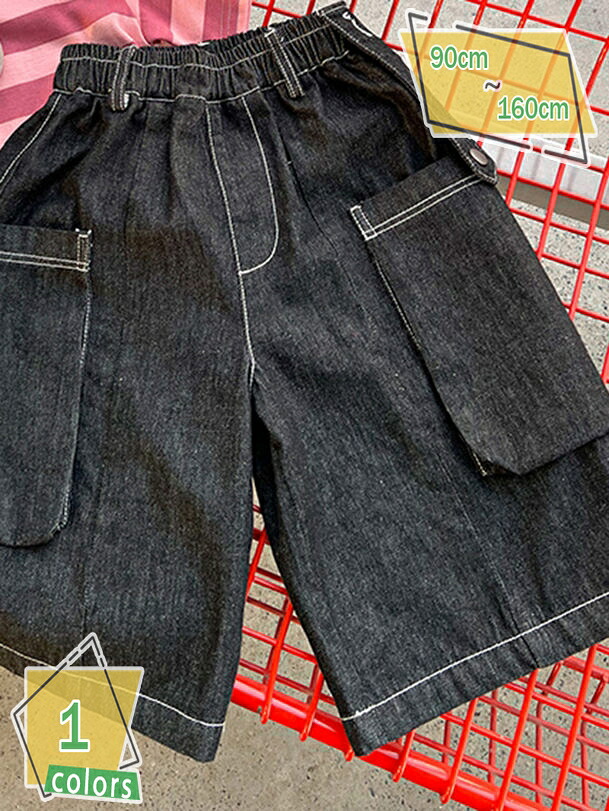 ウエストゴム ハーフパンツ デニム ジュニア 男の子 子供服 キッズ ベビー 女の子 半ズボン ボトムス デニム 夏服 ショートパンツ RaogtCYU