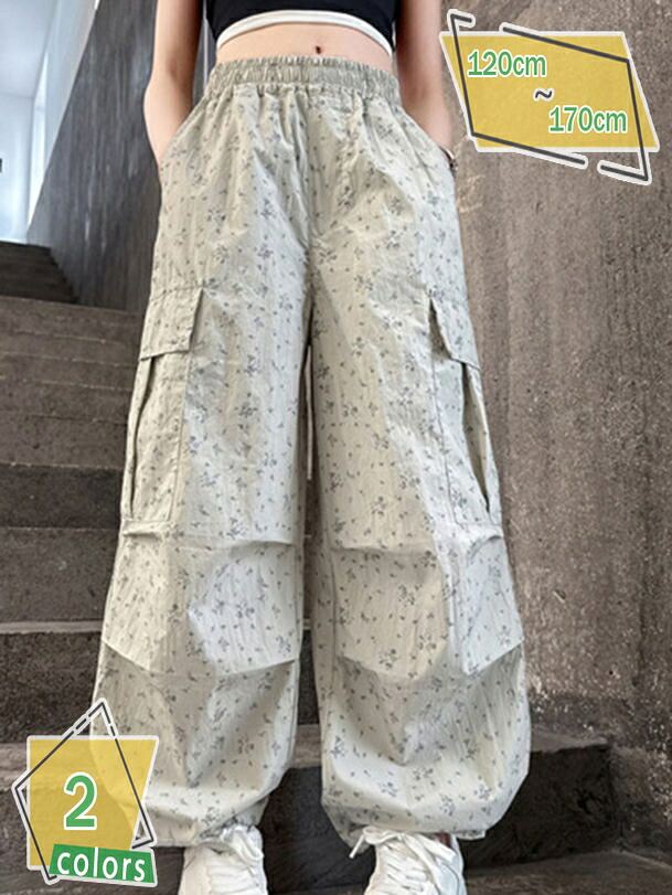 1000円OFFクーポン ボトムス 女の子 カーゴパンツ 夏服 ロング丈 ガールズ カーゴ パンツ ダンス 衣装 薄手 ヒップホップ キッズ 女の子 RaogtCYU