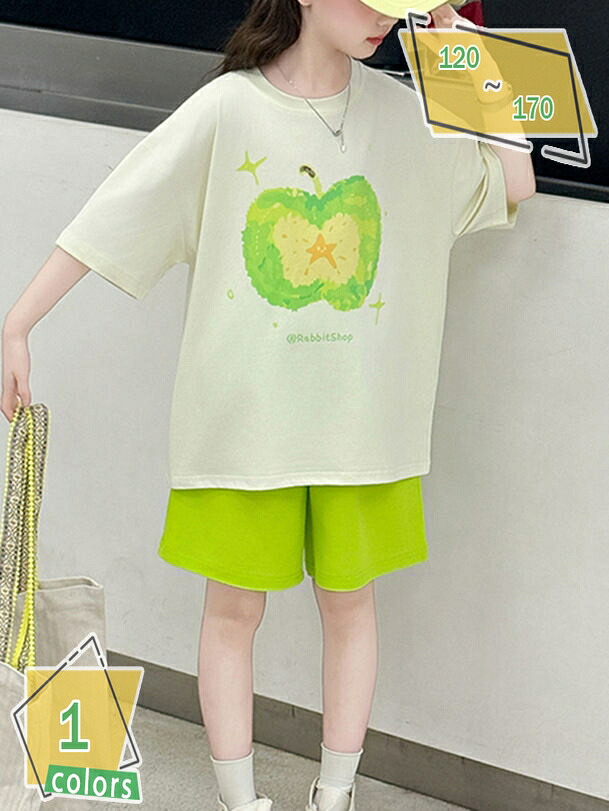 tシャツ 子供服 スポーツウェア スーツ 上下セット ガールズ 女の子 シャツ ハーフパンツ ズボン 2点セット ルームウェア 夏服 ダンスウェア 練習着 スポーツ かわいい ゆったり カジュアル 通学 小学生 おしゃれ RaogtCYU