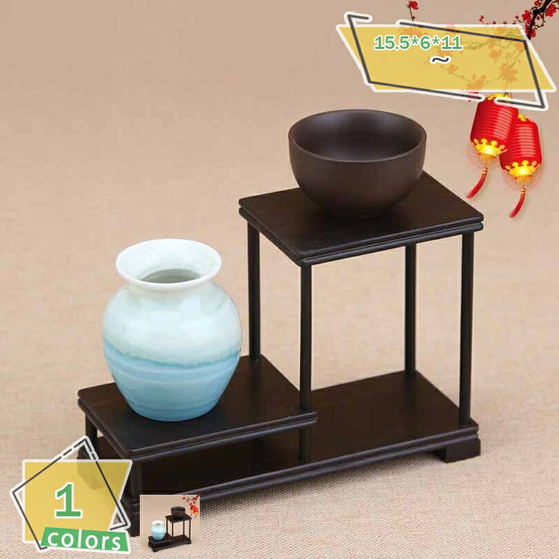 1000円OFFクーポン 飾り棚 2段 花台 黒檀調 床の間 和室 玄関 下駄箱 花びん 花瓶 置物 人形 飾り台 飾り棚 などに オシャレ花台 かわいい花台 高級花台 床の間花台 花台 木製 植木鉢トレー タンド フラワースタンド 園芸ラック 花台 フラワースタ RaogtCYU