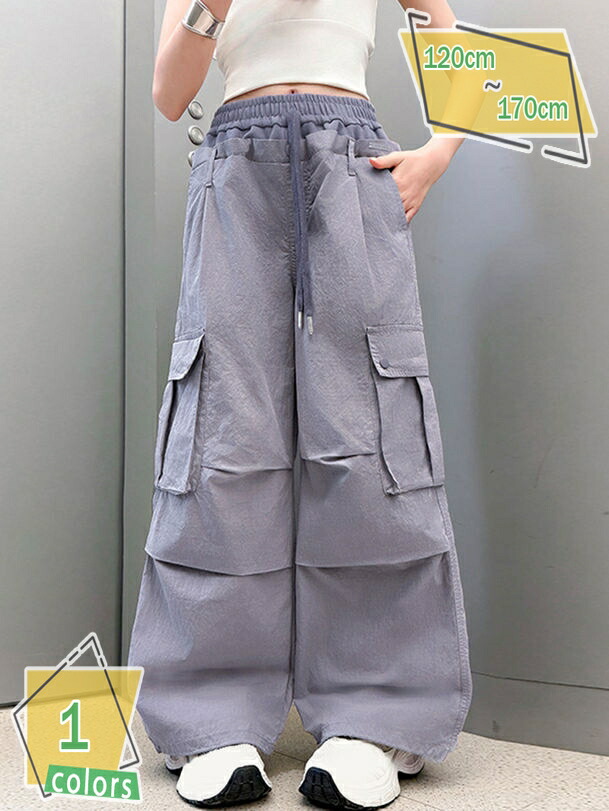 カーゴパンツ ロングパンツ ボトムス 薄手 子供服 女の子 小学生 中学生 ファッション ガールズ キッズ ジュニア イージーパンツ 子供服 ダンス カジュアル 普段着 RaogtCYU