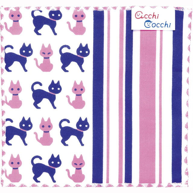 【送料無料】子供ハンカチ あっちこっち acchi cocchi ねこ画像