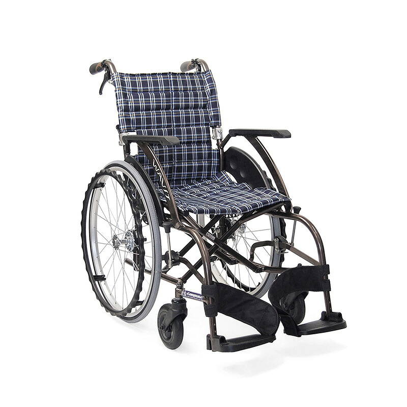 【メーカー直送・代引き不可】アルミ製ノーパンクタイヤ車いすWAVIT