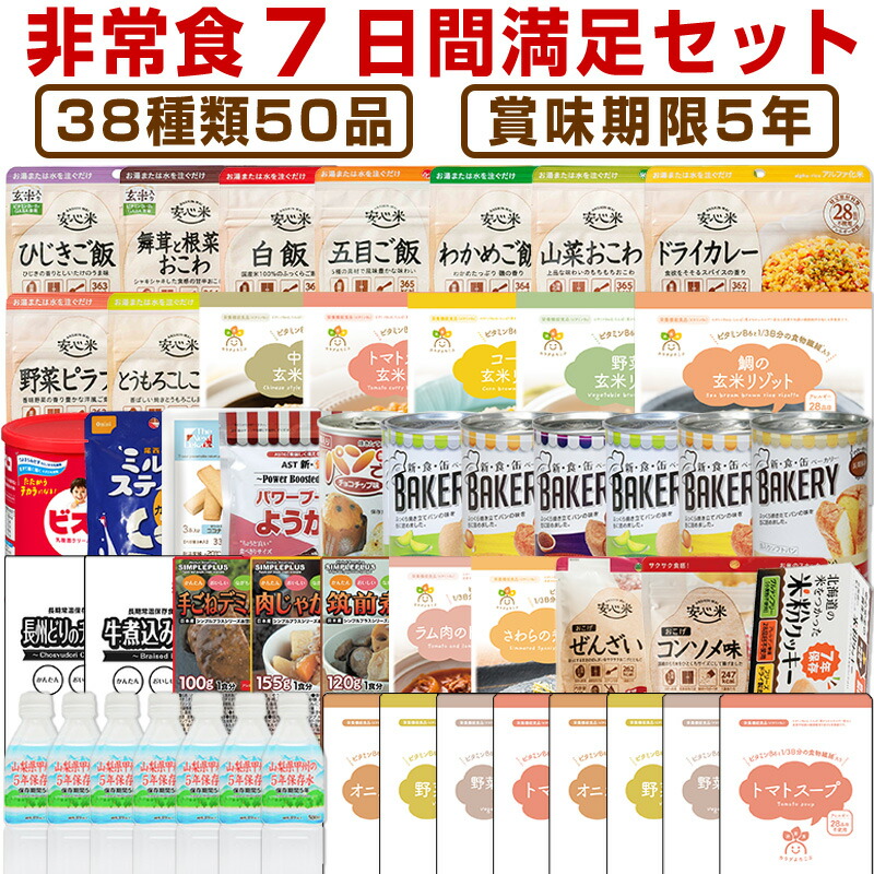 非常食7日間満足セット 38種類50品
