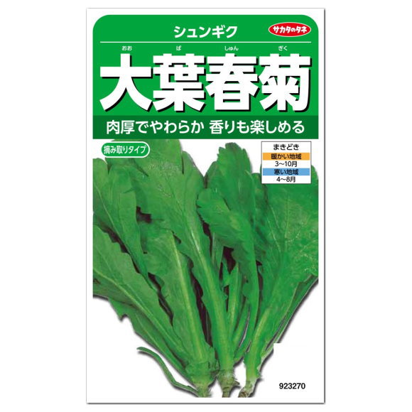 楽天市場 在庫処分 サカタのタネ 大葉春菊 種 家庭菜園 プランター栽培 キクナ しゅんぎく 緑黄色野菜 シュンギクの種子 ガーデニングと雑貨の菜園ライフ