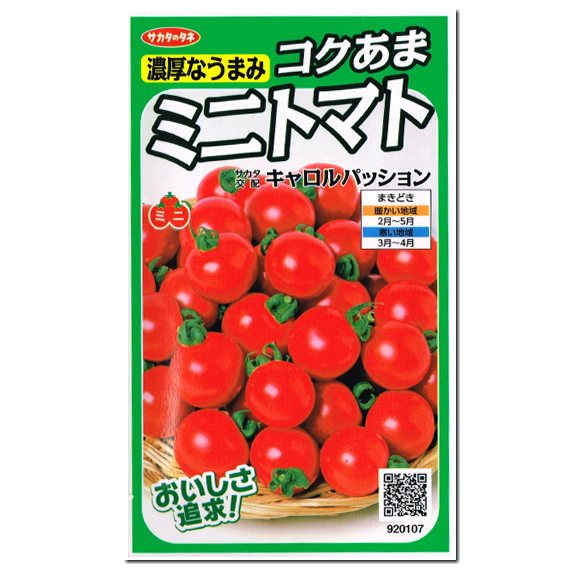 楽天市場 サカタのタネ コクあまミニトマト キャロルパッション 種 家庭菜園 プランター栽培 とまとのタネ たね 種子 健康野菜 夏野菜 ガーデニングと雑貨の菜園ライフ