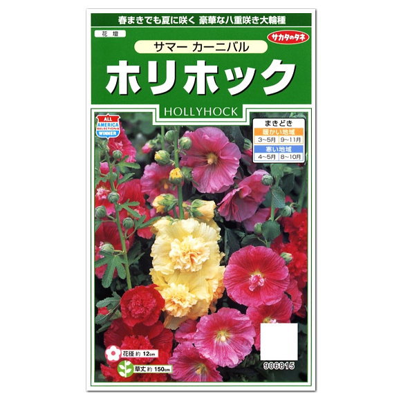 楽天市場 サカタのタネ たちあおい ホリホック サマーカーニバル 多年草 種 花壇 種子 たね ガーデニング タチアオイ ガーデニングと雑貨の菜園ライフ