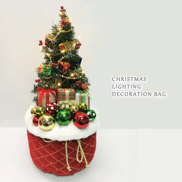 本物の 送料無料 Ledライティング デコレーションバッグ 飾り インテリア かわいい おしゃれ アレンジメント デコレーションツリー クリスマスツリー 高さ50cm 9627re Z03 10 Hamrahtrader Com