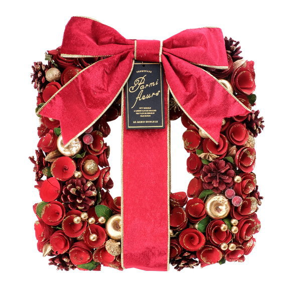 楽天市場】クリスマスリース ナチュラルデコレーションリース(ハート型