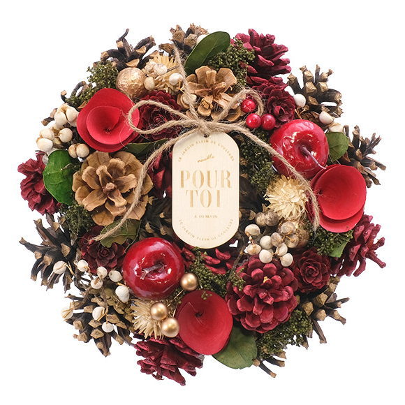 楽天市場】クリスマスリース CMナチュラルハートリースM ポッピング