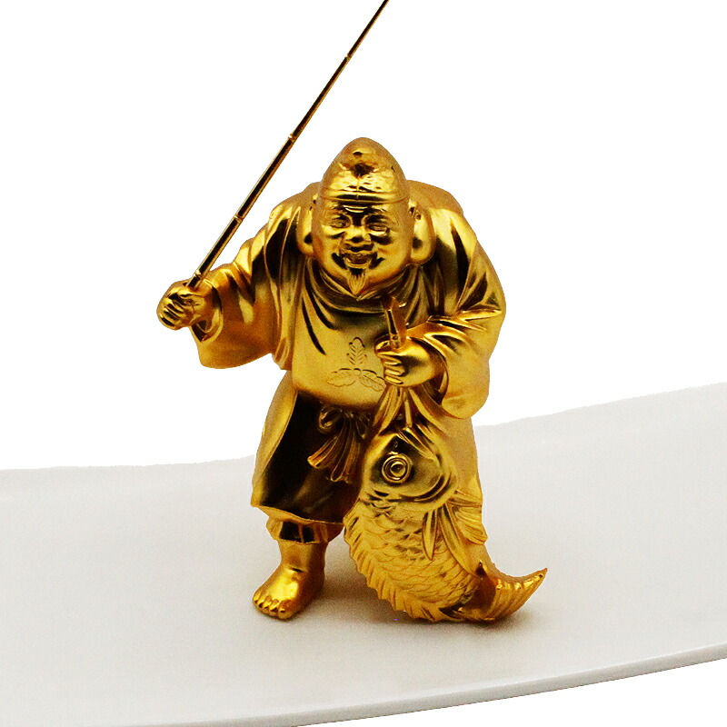 楽天市場】縁起物 置物 七福神〔恵比寿〕シルキーゴールド 日本