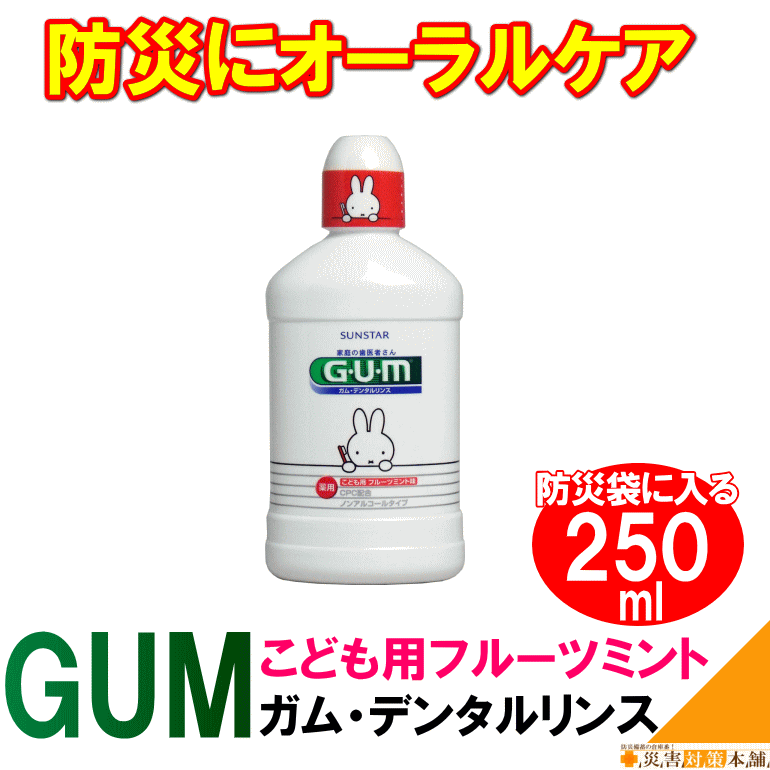 楽天市場 サンスター Gum ガム デンタルリンス 子ども用 250ml 製造18年3月 コンビニ受取可 防災備蓄の倉庫番 災害対策本舗 防災備蓄の倉庫番 災害対策本舗