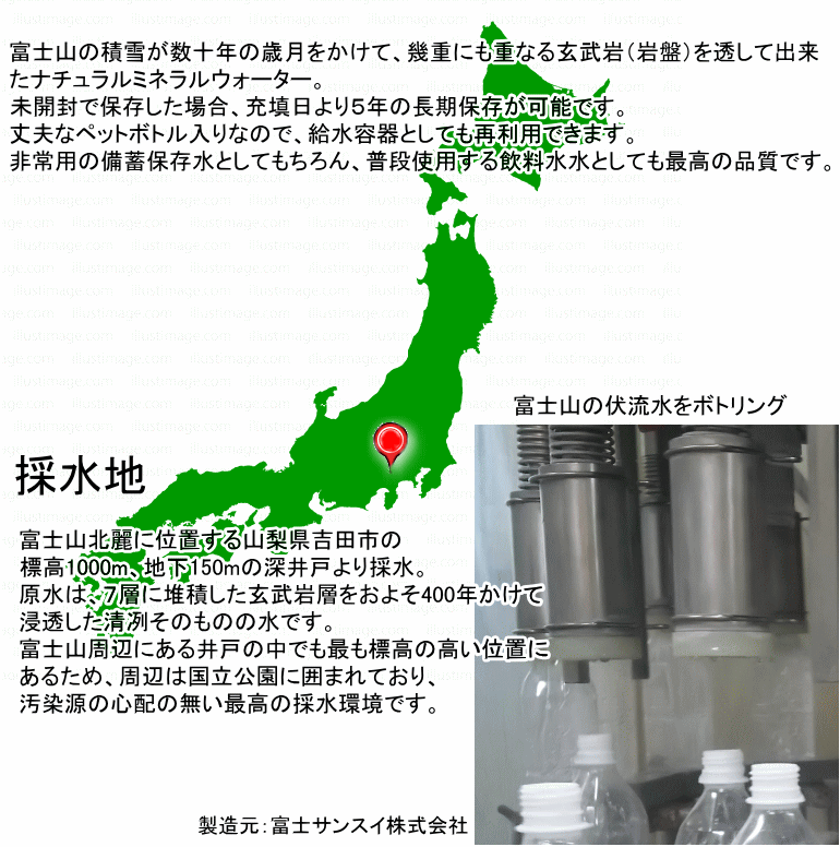 楽天市場 富士山麓の保存水 500mｌ 24本 1ケース 5年保存水 賞味期限 26年09月 リマインダーサービス対象 8413 防災備蓄の倉庫番 災害対策本舗 防災備蓄の倉庫番 災害対策本舗