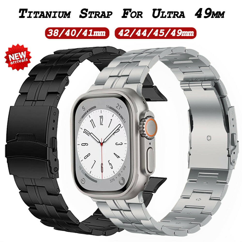 【10%OFFクーポン配布中】送料無料 Apple Watch10 バンドチタン合金 Apple Watch 11 バンド Apple Watch SE Apple Watch series9 7 6 5 4 45mm 交換用バンドapple watch 7 41mm Apple Watch series 10 バンド 46mm プレゼント レザー メンズ 高級感 WatchUltra 49mm