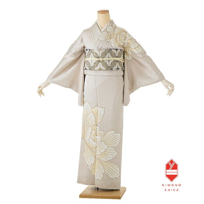 楽天市場】【レンタル】【正絹】訪問着 本手描き ブルーグレー 宝相華