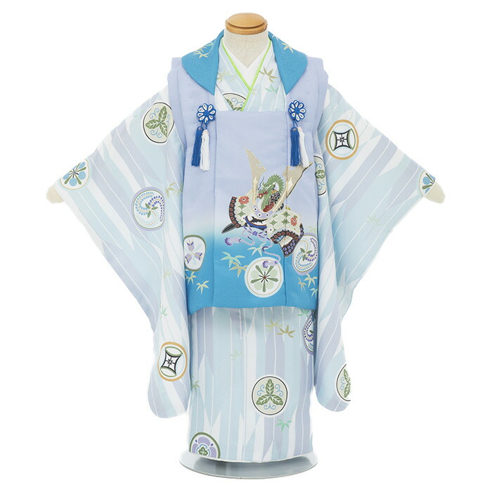 割引 七五三 753 レンタル 花うさぎ お買い物マラソン 最大2 000円offクーポン配布中 3歳男の子 袴不要 三歳 足袋プレゼント 送料無料 モダン レトロ 古典 被布 きものレンタル 水色 かぶと やがすり フルセット B8ao306b 七五三レンタル 着物レンタル B8ao306b